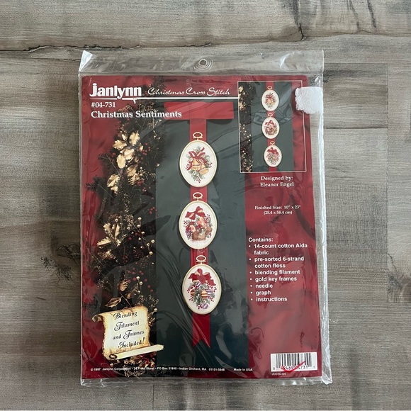 NWT Janlynn Christmas Sentiments (Set of 3) Counted Cross Stitch Kit #04-731 - Picture 1 of 10